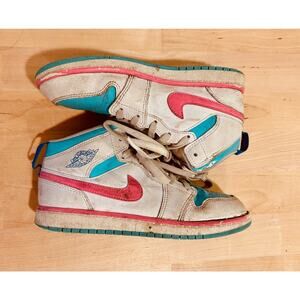 Nike Air Jordan 1 Mid Ps Digital Pink Blue Shoes 640737-102 Girls Sz 3 (CC)